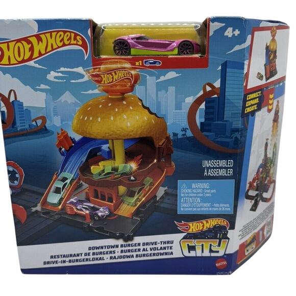 Hot Wheels City Downtown Burger Drive-Thru Playset 2023 — NIB Sealed - Picture 1 of 3